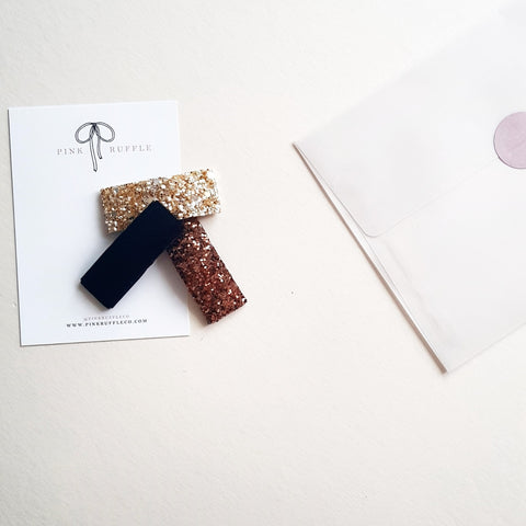 GLITTER & VELVET SNAP CLIPS
