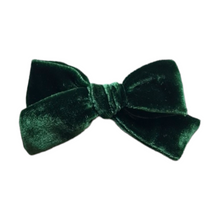 Load image into Gallery viewer, Medium Silk Velvet Bow | Duck Green