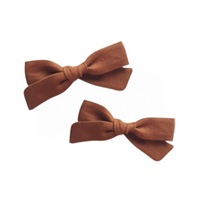 Load image into Gallery viewer, Petite Pigtail Bow Set | Rust