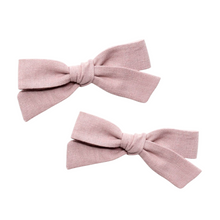Load image into Gallery viewer, Regular Pigtail Bow Set | Dusky Pink